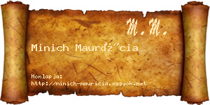 Minich Maurícia névjegykártya